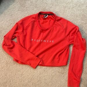 Ryderwear Bright Red Long Sleeve Women's crop top